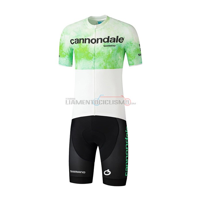 Abbigliamento Ciclismo Cannondale Manica Corta 2021 Bianco Verde